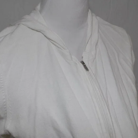 XL White Hoodie ¾ Sleeves Full Zipper No Pockets AUC Motherhood Maternity Womens - Picture 2 of 6